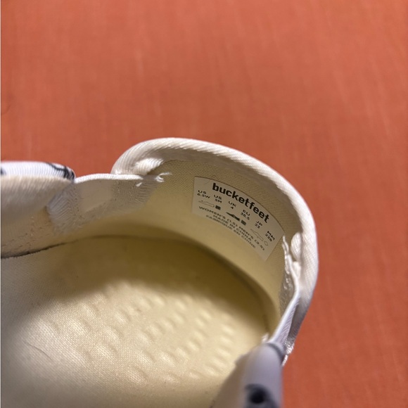 Bucket Feet White Slip-Ons with Black Pattern - Picture 5 of 5